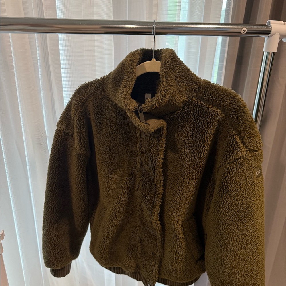 ALO Yoga Olive Green Fleece Jacket